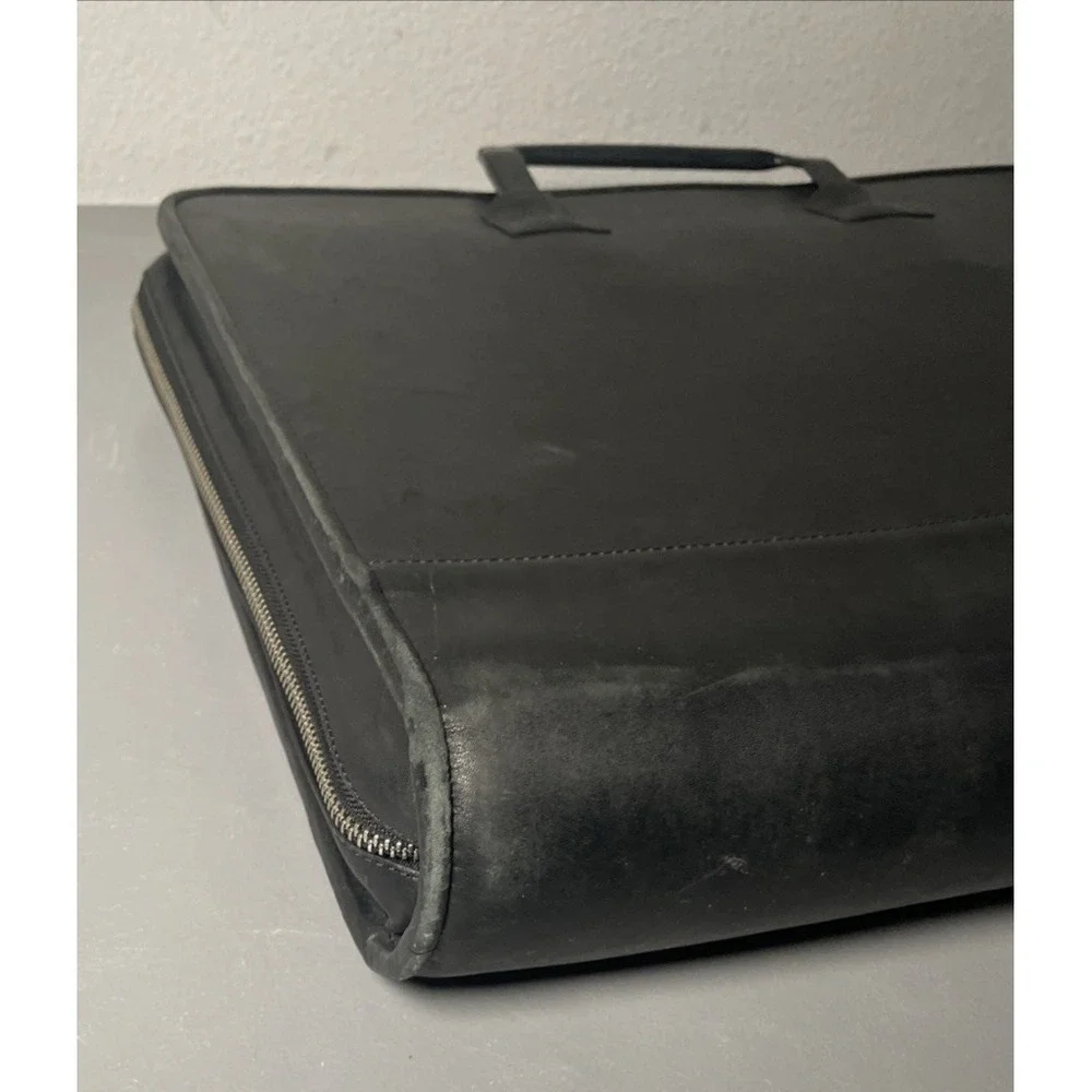 Vintage Cole Haan Black Leather Briefcase Organizer Attaché Laptop Bag